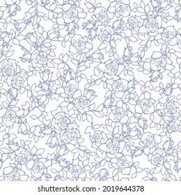 Seamless pattern with a beautiful bouquet of roses,