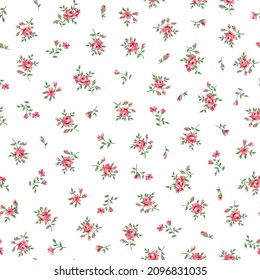 Seamless pattern with a beautiful bouquet of roses,