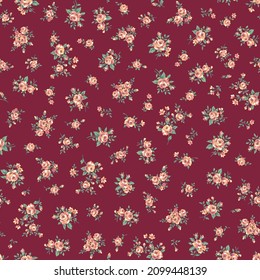 Seamless pattern with a beautiful bouquet of roses,