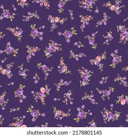 Seamless pattern with a beautiful bouquet of roses,