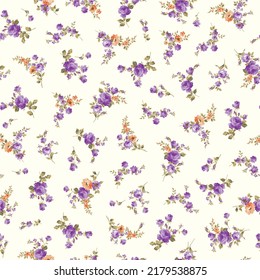 Seamless pattern with a beautiful bouquet of roses,