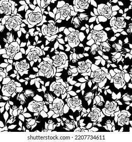 Seamless pattern with a beautiful bouquet of roses,