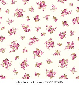 Seamless pattern with a beautiful bouquet of roses,