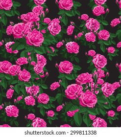 Seamless pattern of beautiful bouquets of roses
