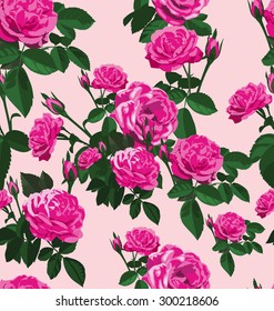 Seamless pattern of beautiful bouquets of roses