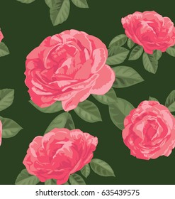 Seamless pattern of beautiful bouquets of roses