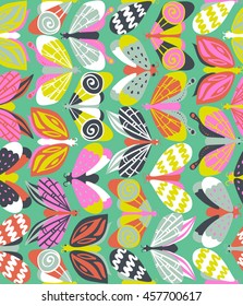 Seamless pattern with beautiful bright butterflies. vector illustration