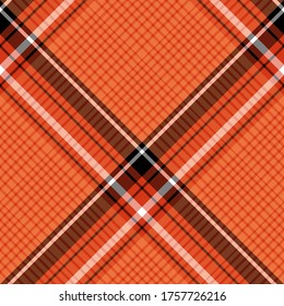 Seamless pattern in beautiful bright orange, black and white colors for plaid, fabric, textile, clothes, tablecloth and other things. Vector image. 2
