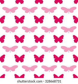 seamless pattern of beautiful butterflies on a colored background