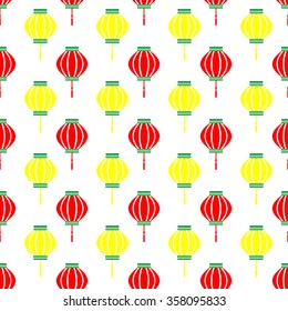 seamless pattern of beautiful chinese lanterns on a chinese background, chinese new year