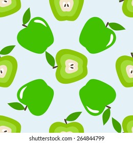 Seamless pattern of beautiful colored apples