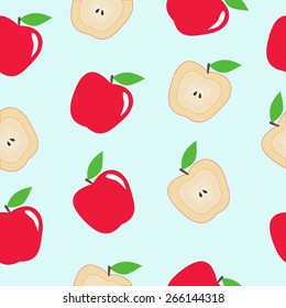 Seamless pattern of beautiful colored apples
