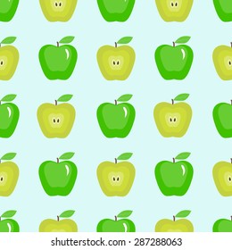 Seamless pattern of beautiful colored apples