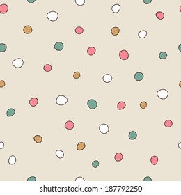 Seamless pattern with beautiful colorful dots. Vector