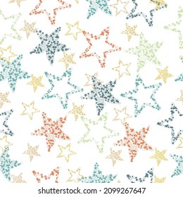 seamless pattern beautiful colorful stars for website, App and social media background Children pyjamas Vector illustration.