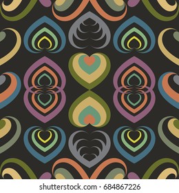 Seamless pattern. Beautiful colors stripe heart. Use for backgrounds, wall paper, tile floor, fabric, books, and anything else that you want.