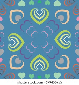 Seamless pattern. Beautiful colors stripe heart. Use for backgrounds, wall paper, tile floor, fabric, books, and anything else that you want.