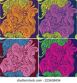 Seamless pattern beautiful decorative ornate curls vector illustration