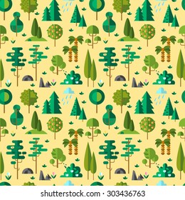 Seamless pattern with beautiful different floral elements