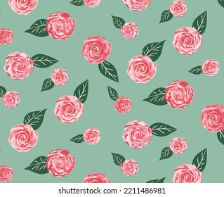 Nahtlose Muster schön elegante Rosen Blumendesign Hintergrund Textur-Karte Poster Vektorgrafik