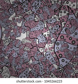 Seamless pattern Beautiful fabric background. Doodles on a neutral, black and white colors. Vector texture. Illustration.