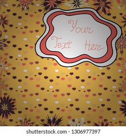 Seamless pattern Beautiful fabric background. Doodles on a pink, yellow and white colors. Illustration. Vector texture.