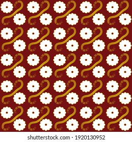 Seamless pattern with a beautiful flower art.