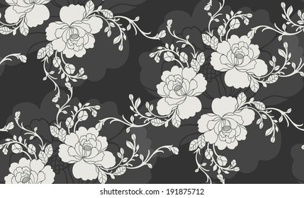 Seamless pattern with beautiful flower. Vector illustration. 