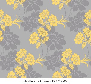 Seamless pattern with beautiful flower. Vector illustration. 