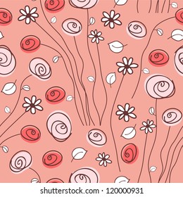 Seamless pattern with beautiful flowers