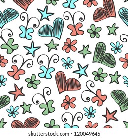 Seamless pattern with beautiful flowers