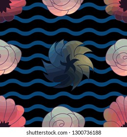 Seamless pattern with beautiful flowers.