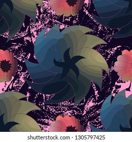 Seamless pattern with beautiful flowers.