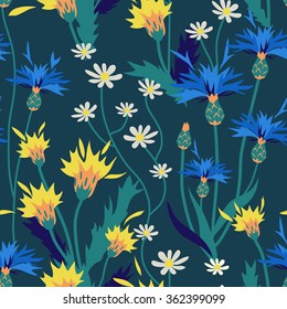 Seamless pattern with beautiful flowers