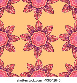 Seamless pattern with beautiful flowers
