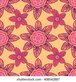 Seamless pattern with beautiful flowers
