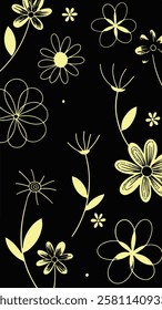 Seamless Pattern with beautiful Flowers. Floral Pattern. Design Element for Greeting Cards and Wedding, Birthday and other Holiday and Invitation Cards.
