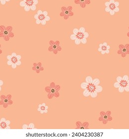 Seamless pattern with beautiful flowers. Ideal for printing on fabric, paper and cards.