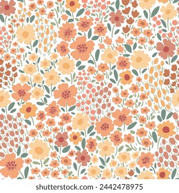 Seamless pattern with beautiful flowers. Ideal for printing on fabric, paper and cards