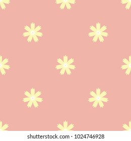 Seamless pattern. Beautiful  flowers on pink background. Vector, illustration