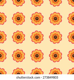 Seamless pattern of beautiful flowers on a light background heat