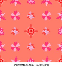 Seamless pattern with beautiful flowers. Romantic doodle tile texture with stylized daisies, cornflowers and others. Template for wrapping or scrapbook paper, web background and textile print. Vector