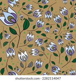 Seamless pattern with beautiful flowers. Vector file for designs.