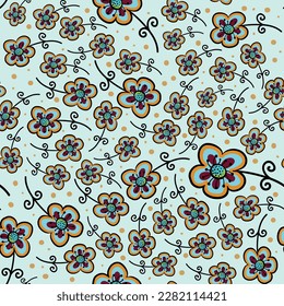 Seamless pattern with beautiful flowers. Vector file for designs.