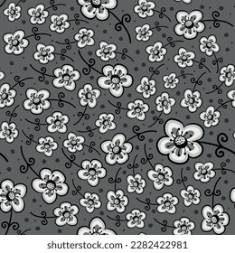 Patrón sin foco con hermosas flores. Archivo vector para diseños.