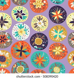 Seamless pattern with beautiful flowers. Vector illustration