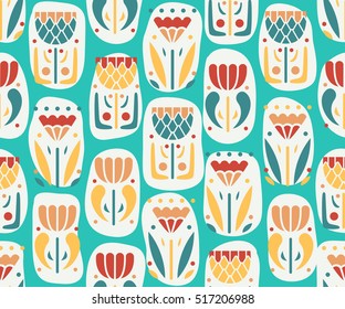 Seamless pattern with beautiful flowers. Vector illustration
