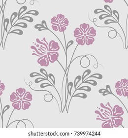 Seamless pattern with beautiful flowers. Vector illustration.