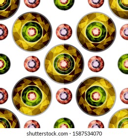 Seamless pattern with beautiful gemstones. For the design of invitations, textiles, cards