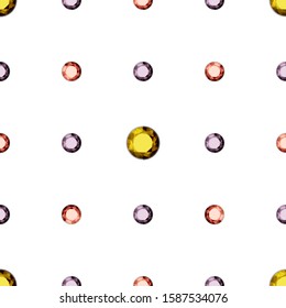 Seamless pattern with beautiful gemstones. For the design of invitations, textiles, cards